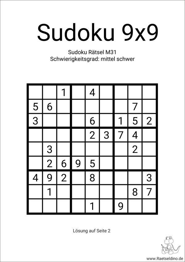 Sudoku Rätsel symmetrisch