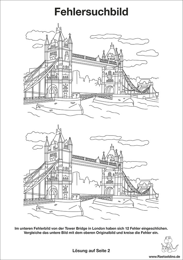 Fehlersuchbild - Tower Bridge als Bilderrätsel