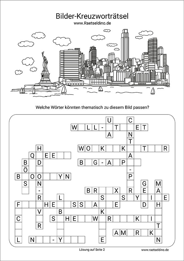 Kreuzworträtsel Bilder für Erwachsene - New York