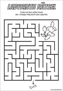 Labyrinth Rätsel für Kinder zum Ausdrucken.