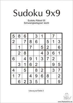 Sudoku Leicht Kostenlos