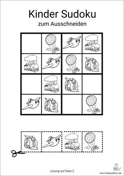 Kinderrätsel Sudoku mit Bildern