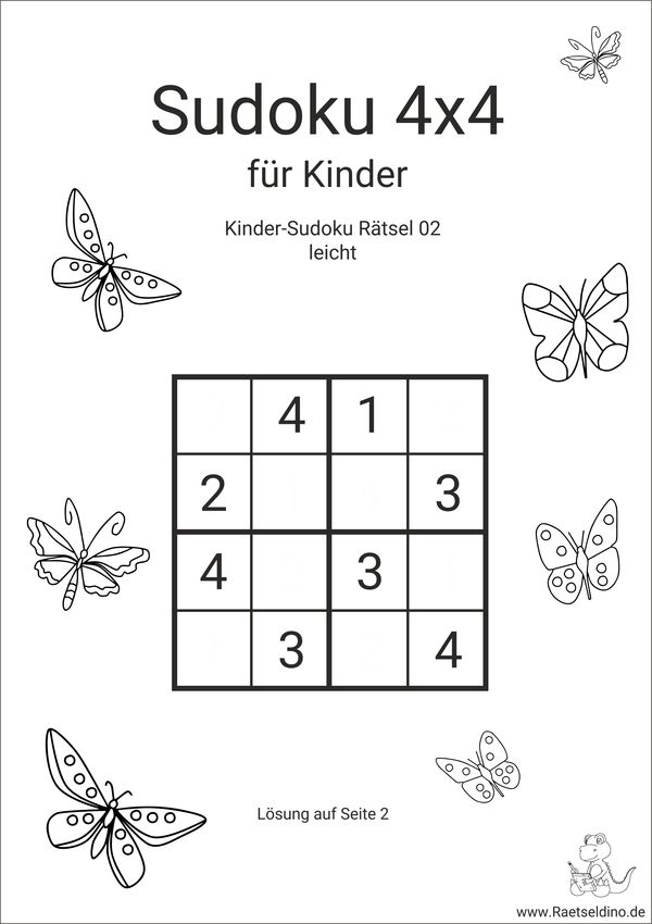 Kinder Sudoku 4x4 leicht
