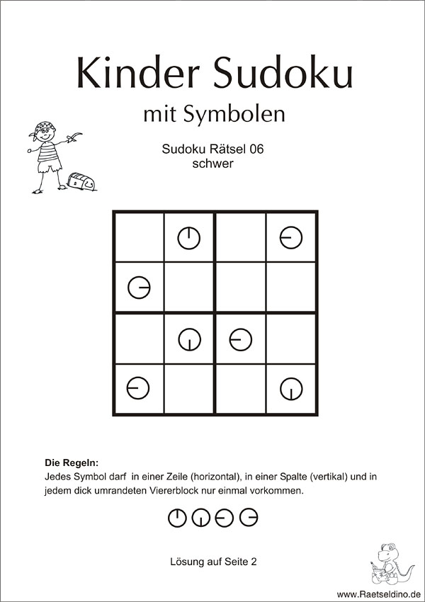 Kinder Sudoku leicht mit Symbolen - schwer