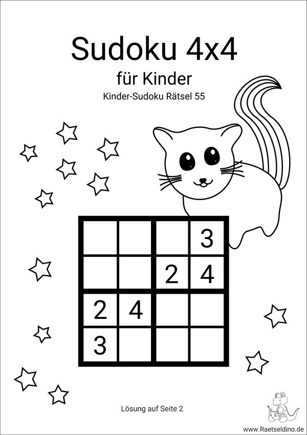Kinder Sudoku 4x4 ausdrucken
