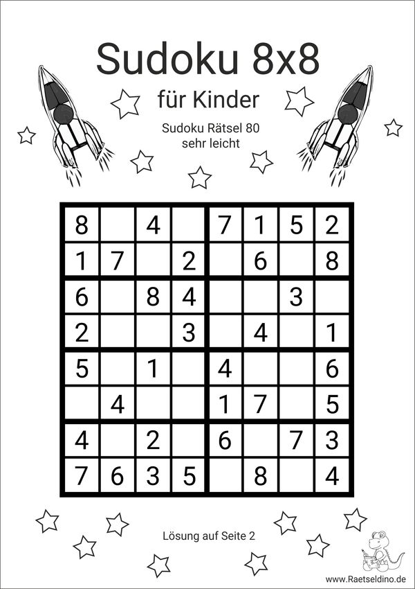 Kinder Sudoku 8x8 sehr leicht