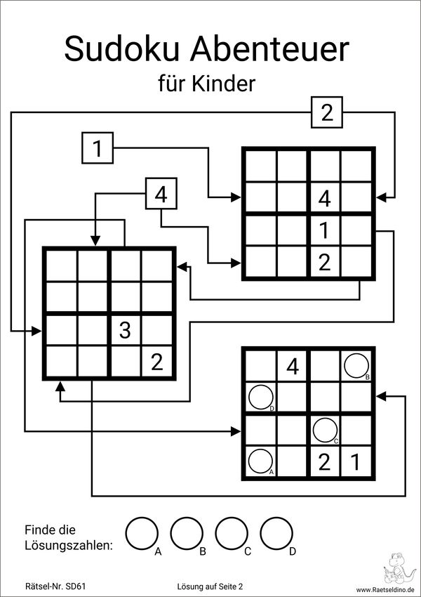 Sudoku 4x4 Abenteuer Rätsel