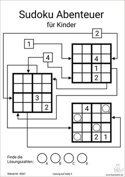 Sudoku 4x4 Rtsel mit Lösung ausdrucken