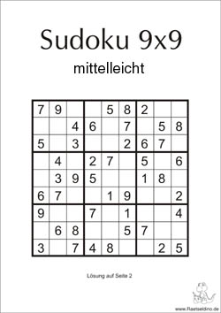 Sudoku 9x9 mittelleicht