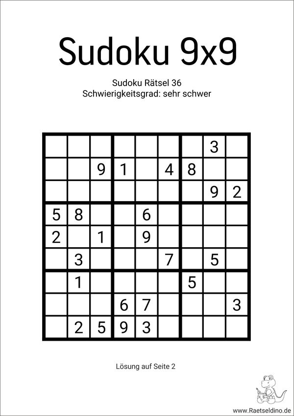 schwere Sudoku Vorlage für  Meister