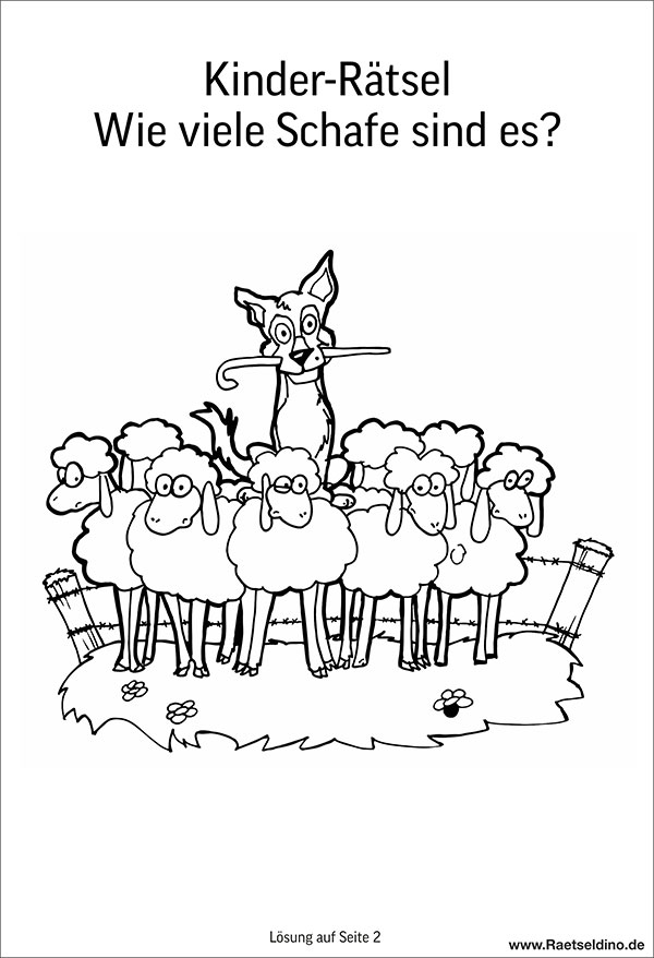 Rätsel 1. Klasse - Wie viele Schafe sind es?