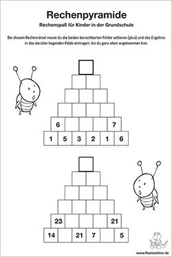 Rechenpyramide für Kinder
