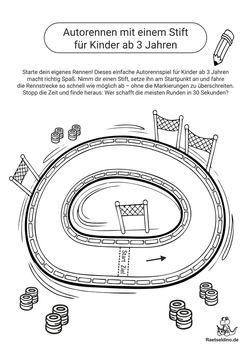 Autorennen Kinderspiel für kinder ab 3 Jahren