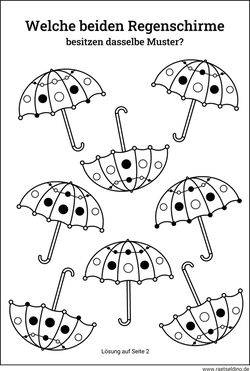 Bilder Rätsel Regenschirm mit Lösung
