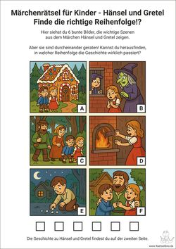 Märchen Bildrätsel Hänsel und Gretel für Kinder