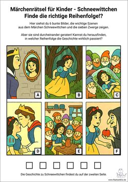 Märchen Rätsel Schneewittchen als PDF zum Drucken