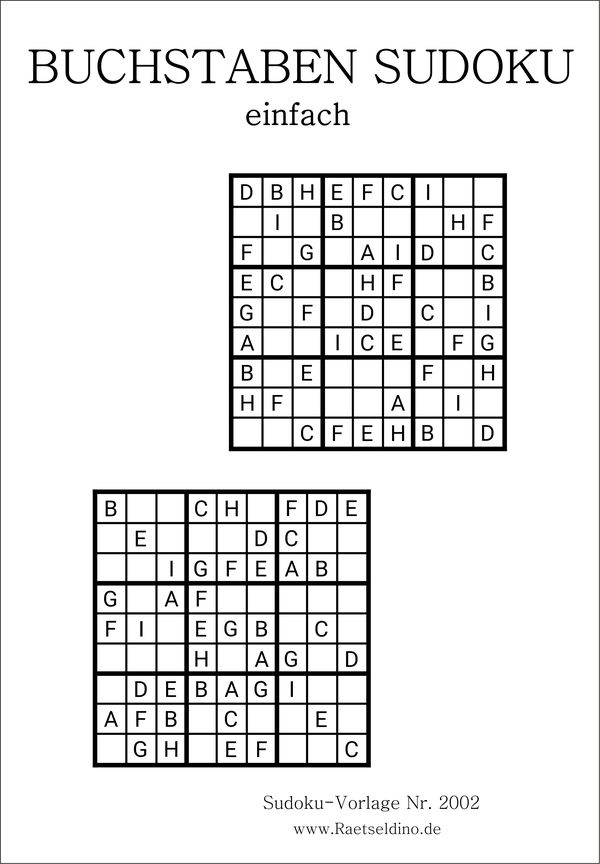Buchstaben Sudoku für Anfänger