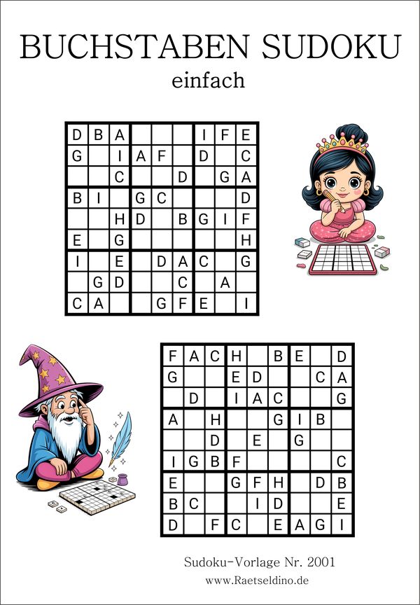 Buchstaben Sudoku einfach