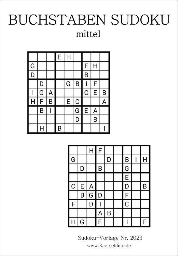 Buchstaben Sudoku gratis download