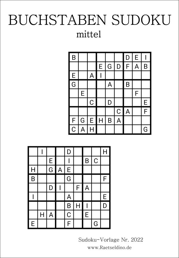 Buchstaben Sudoku kostenlos