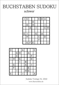 Buchstaben Sudoku schwer drucken und lösen
