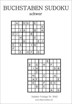 Buchstaben Sudoku schwer gratis PDF herunterladen
