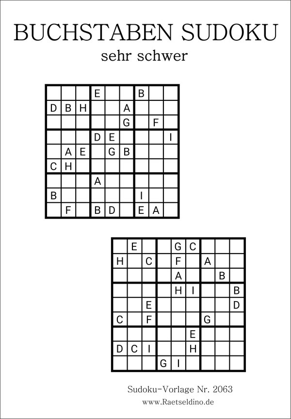 Buchstaben Sudoku sehr schwer PDF download