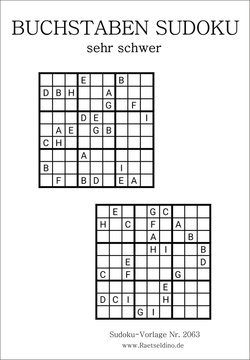 Buchstaben Sudoku super schwer gratis PDF
