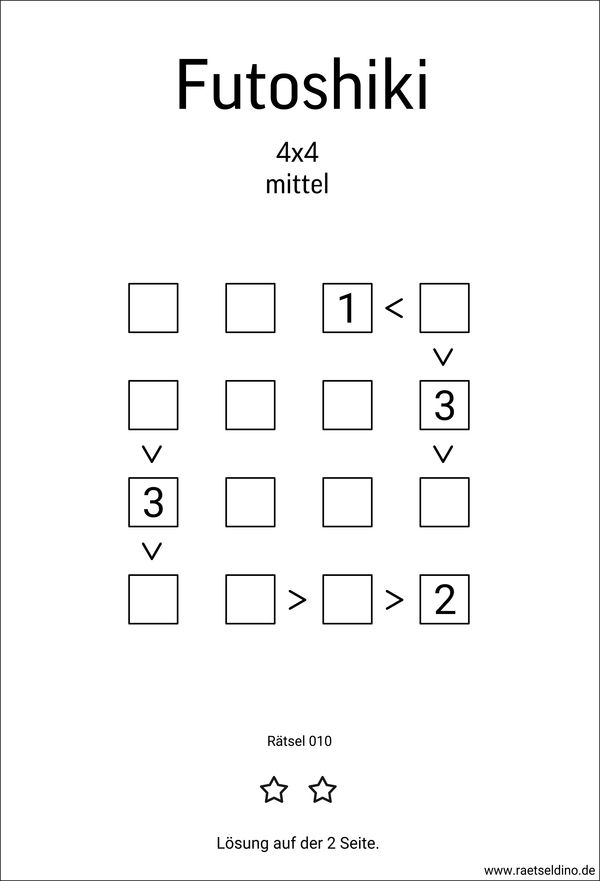 Futoshiki PDF Download