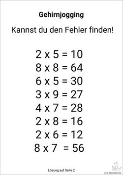 Gehirnjogging kanst du den Fehler finden?