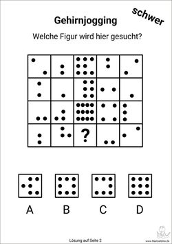 Gehirnjogging schwer mit Lösung