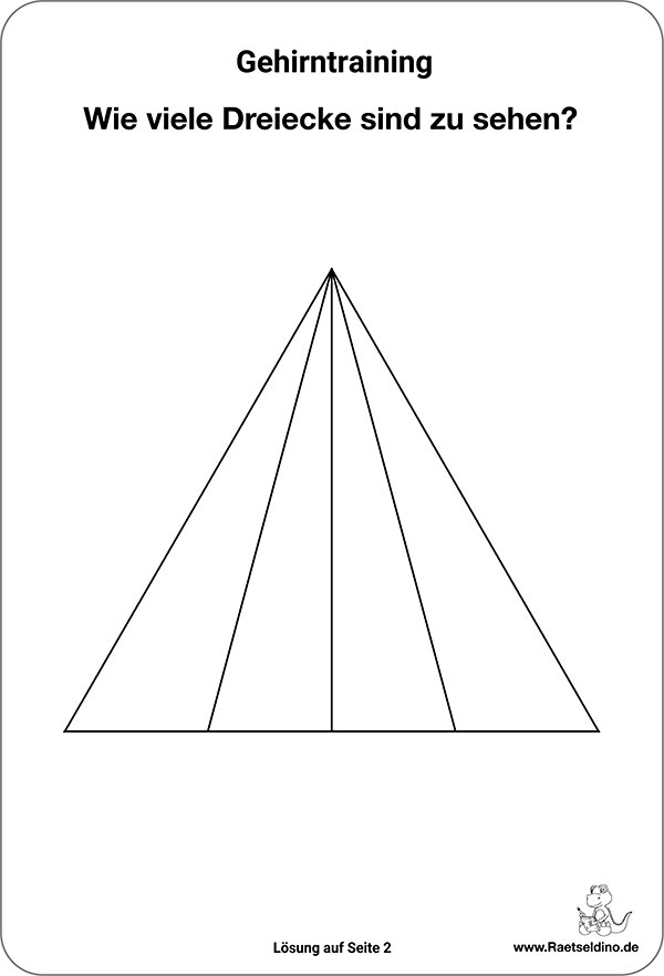 Wie viele Dreiecke sind zu sehen? Gehirntraining Rätsel