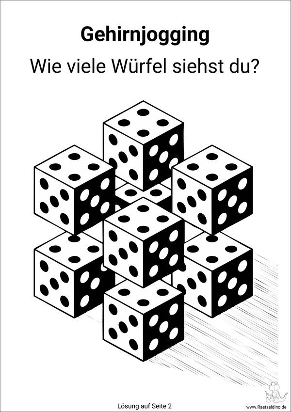 Wie viele Würfel siehst du Gehirnjogging