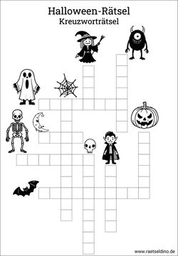 Halloween Kreuzworträtsel für Kinder