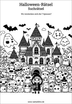 Halloween Suchraetsel Spinnen