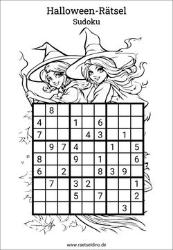 Sudoku Halloween Rätsel ausdrucken