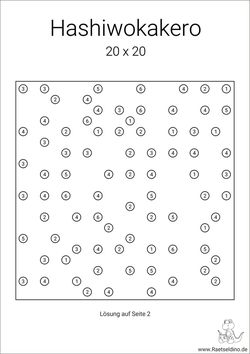 Hashiwokakero kostenlos PDF downloaden
