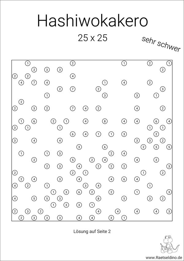 Hashiwokakero sehr schwer ausdrucken