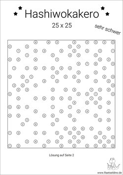 Hashiwokakero Stufe sehr schwer PDF-Vorlage drucken oder herunterladen