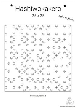 Kostenloses Rätsel Hashiwokakero sehr schwer zum Ausdrucken