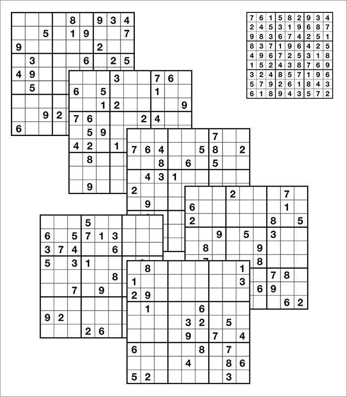 Sudoku Vorlagen für die kommerzielle und gewerbliche Nutzung