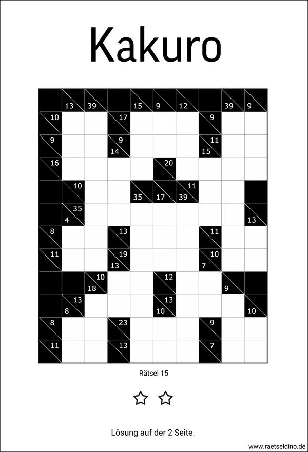 Kakuro 10x12 Zahlenrätsel