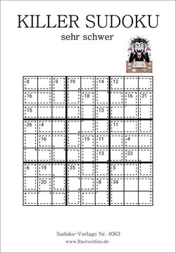 Killer Sudoku brutal schwer