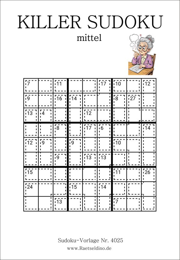 Killer Sudoku kostenlos zum Ausdrucken