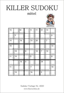 Killer Sudoku kostenlose Vorlage