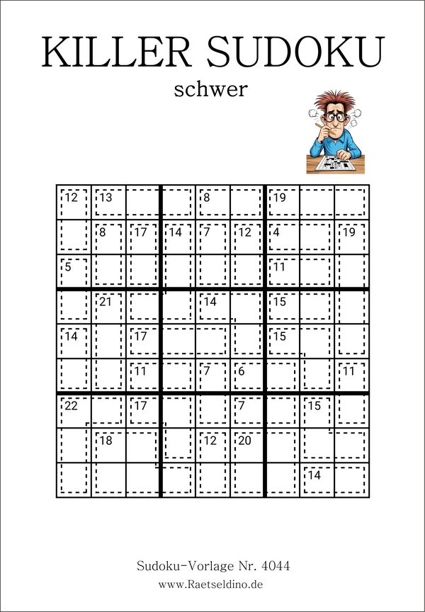Killer Sudoku PDF-Vorlage drucken