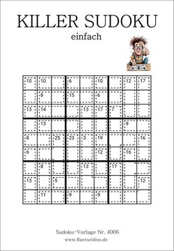 Killer Sudoku PDF Vorlage gratis downloaden
