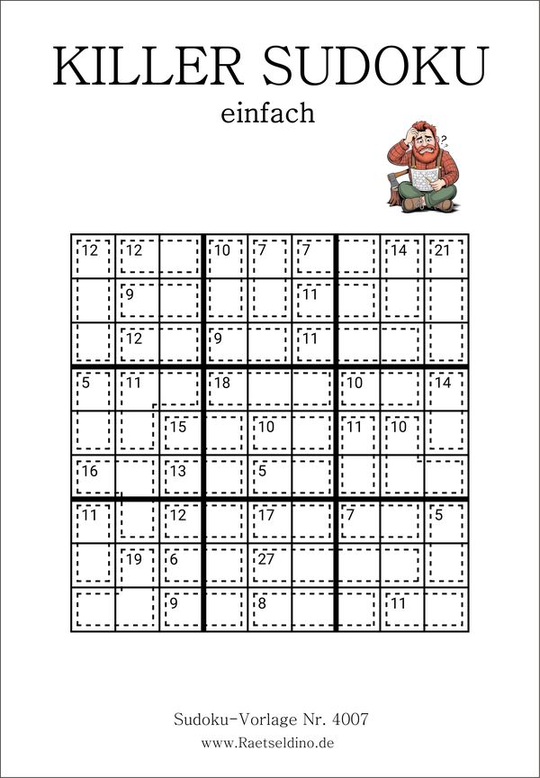 Killer Sudoku PDF-Vorlage gratis drucken