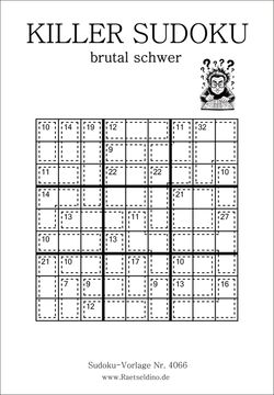 Killer Sudoku sehr schwer kostenlos ausdrucken