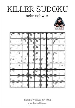 Killer Sudoku sehr schwer zum Drucken